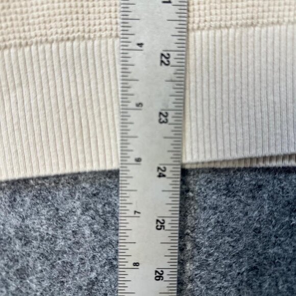 Banana Republic Women’s M Waffle Knit Cream Hoodie  Minimalist Cozy Y2K - Picture 3 of 9